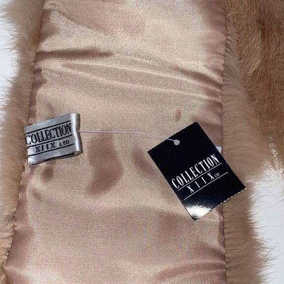 Collection XIIX 100% Rabbit Fur Scarf 40" Length Color Camel - Picture 12 of 12